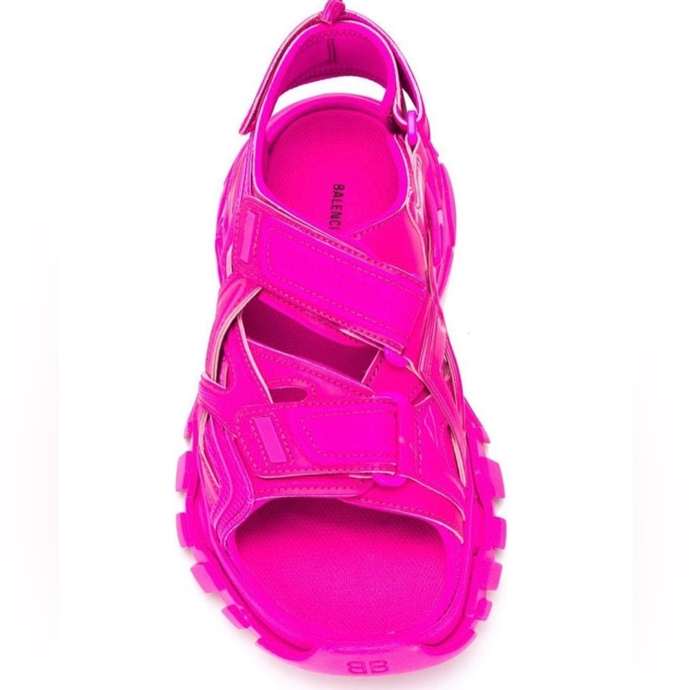 NEW neon pink neoprene and rubber track sandals - Picture 2 of 8